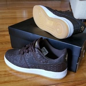 Leather Croc Air Force Ones